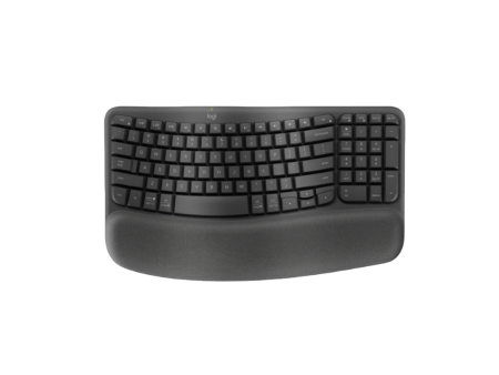 Logitech Wave Keys Ergonomic Bluetooth Wireless Keyboard with Cushioned Palm Rest ( Black 920-012281 | White 920-012282 ) Sale