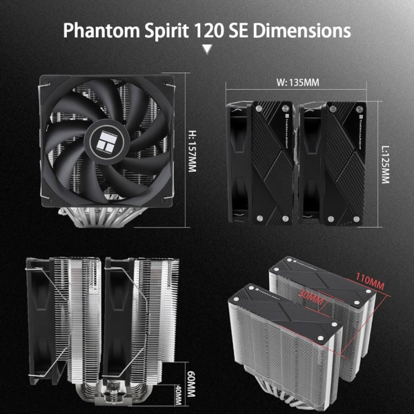 Thermalright Phantom Spirit 120 SE ARGB TL-C12BS-V2x2 CPU Air Cooler For Discount