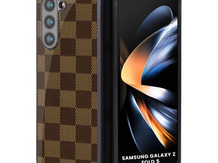 Brown Block Glass Case for Samsung Galaxy Z Fold5 5G Online now