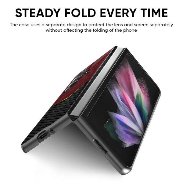 Shining Chevron Red Glass Case for Samsung Galaxy Z Fold5 5G Online Sale