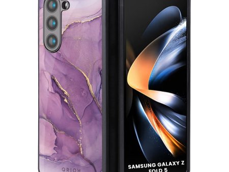 Purple Gold Marble Glass Case for Samsung Galaxy Z Fold5 5G Discount