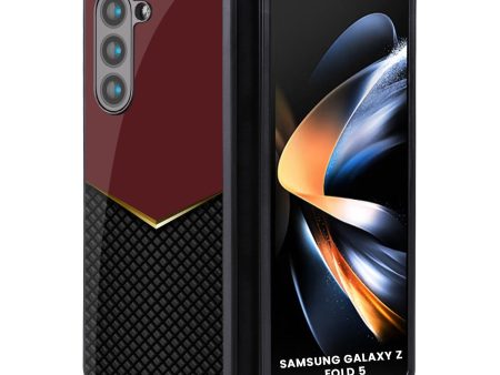 Shining Chevron Red Glass Case for Samsung Galaxy Z Fold5 5G Online Sale