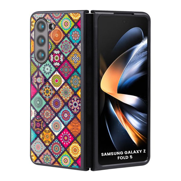 Multicolor Mandala Glass Case for Samsung Galaxy Z Fold5 5G Fashion