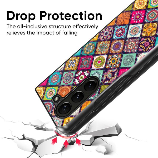 Multicolor Mandala Glass Case for Samsung Galaxy Z Fold5 5G Fashion