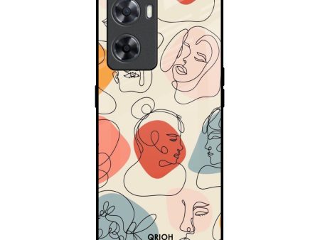 Abstract Faces Glass Case for OPPO A77s Online Sale