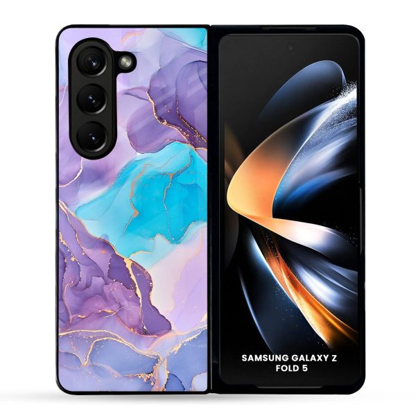 Alcohol ink Marble Glass Case for Samsung Galaxy Z Fold5 5G For Cheap