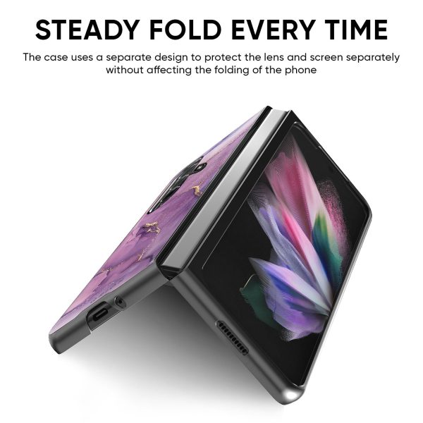 Purple Gold Marble Glass Case for Samsung Galaxy Z Fold5 5G Discount