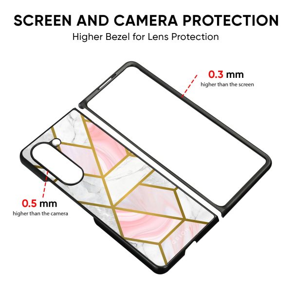 Geometrical Marble Glass Case for Samsung Galaxy Z Fold5 5G Hot on Sale