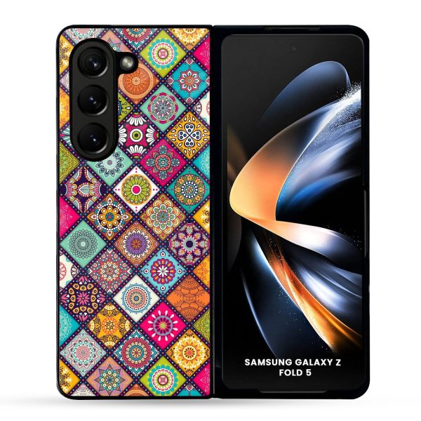 Multicolor Mandala Glass Case for Samsung Galaxy Z Fold5 5G Fashion