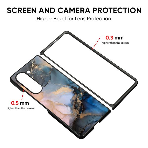 Marble Ink Abstract Glass Case for Samsung Galaxy Z Fold5 5G on Sale