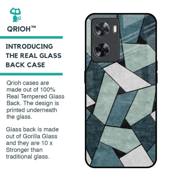 Abstact Tiles Glass Case for OPPO A77s on Sale