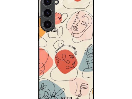 Abstract Faces Glass Case for Samsung Galaxy S23 Plus 5G on Sale