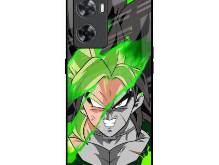 Anime Green Splash Glass Case for OPPO A77s Online Sale