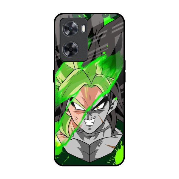 Anime Green Splash Glass Case for OPPO A77s Online Sale