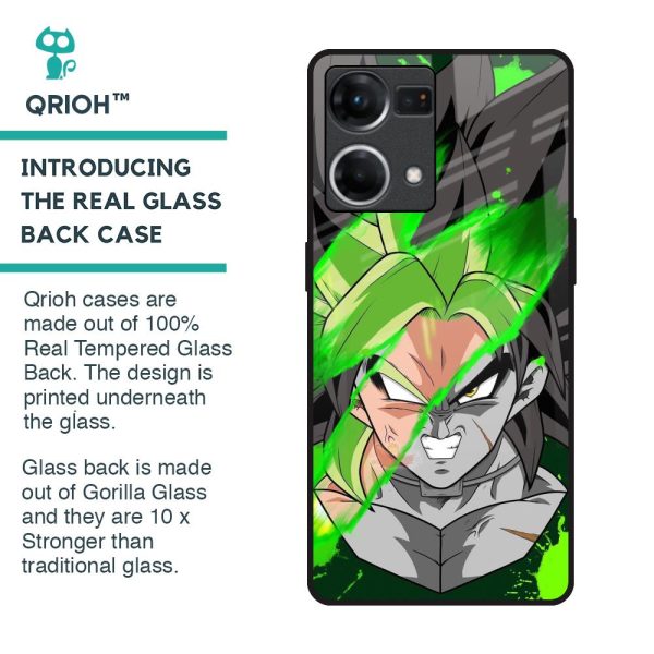 Anime Green Splash Glass Case for Oppo F21s Pro Online now