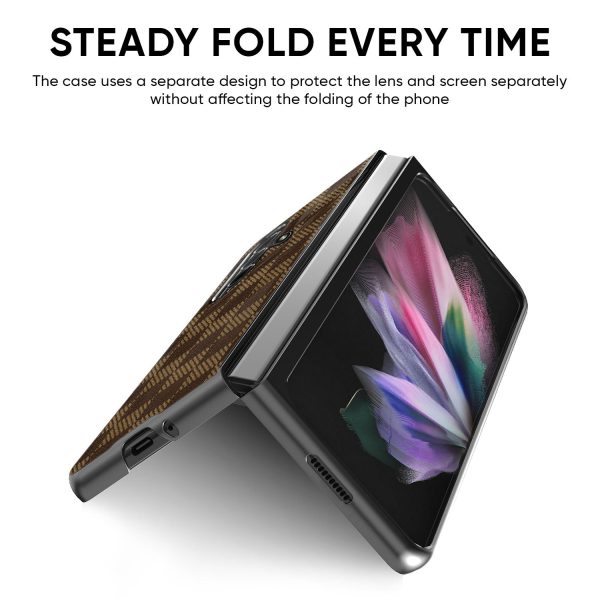 Brown Block Glass Case for Samsung Galaxy Z Fold5 5G Online now