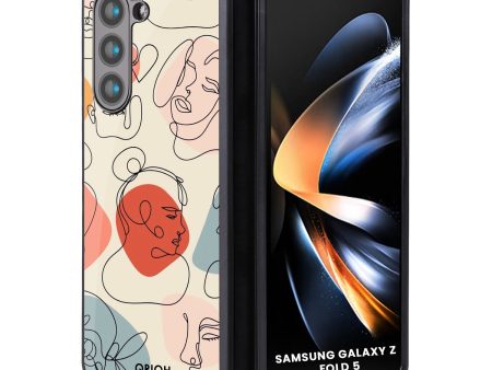 Abstract Faces Glass Case for Samsung Galaxy Z Fold5 5G Hot on Sale