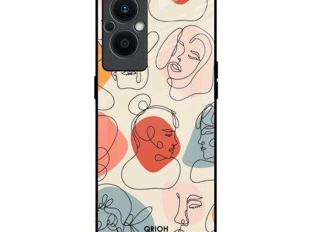 Abstract Faces Glass Case for Oppo F21s Pro 5G For Sale