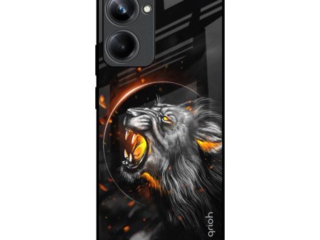 Aggressive Lion Glass Case for Realme 10 Pro 5G Online Sale