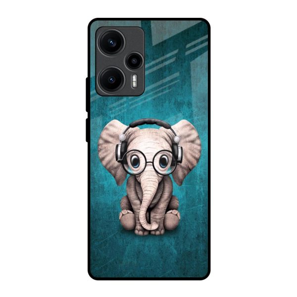 Adorable Baby Elephant Glass Case For Poco F5 5G Online Sale