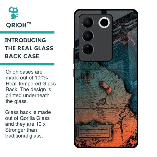 Geographical Map Glass Case for Vivo V27 5G on Sale