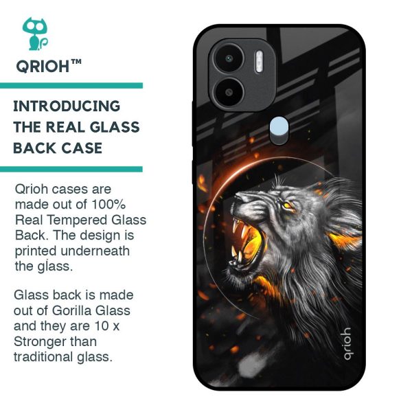 Aggressive Lion Glass Case for Redmi A1 Plus Hot on Sale