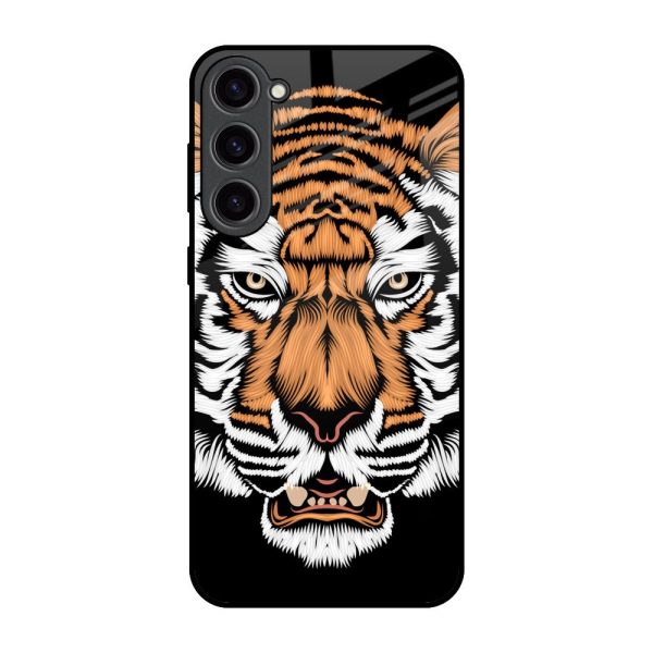 Angry Tiger Glass Case For Samsung Galaxy S23 Plus 5G Fashion