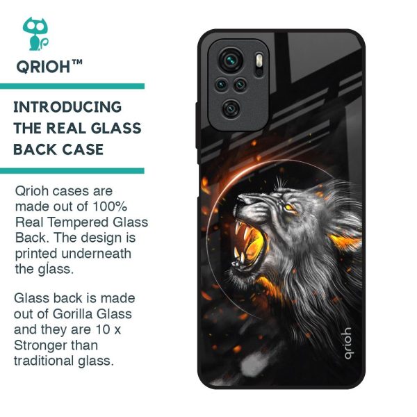 Aggressive Lion Glass Case for Redmi Note 11 SE Online Sale