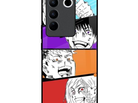 Anime Sketch Glass Case for Vivo V27 5G Fashion