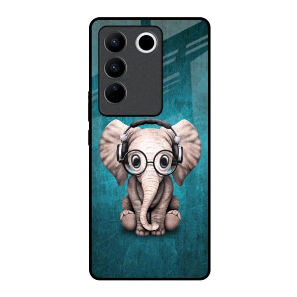 Adorable Baby Elephant Glass Case For Vivo V27 Pro 5G For Sale