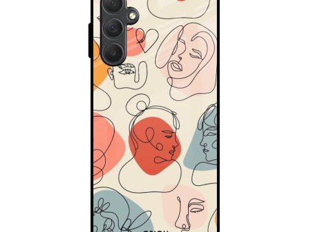 Abstract Faces Glass Case for Samsung Galaxy F54 5G Cheap