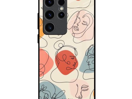 Abstract Faces Glass Case for Samsung Galaxy S23 Ultra 5G Online now