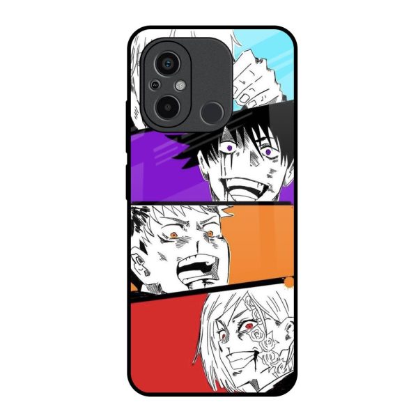 Anime Sketch Glass Case for Redmi 12C Online Sale