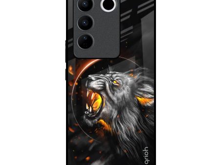 Aggressive Lion Glass Case for Vivo V27 Pro 5G For Discount