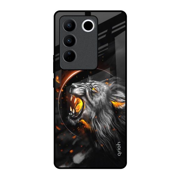 Aggressive Lion Glass Case for Vivo V27 Pro 5G For Discount