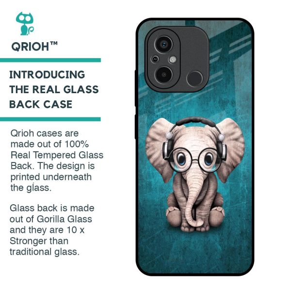 Adorable Baby Elephant Glass Case For Redmi 12C For Sale