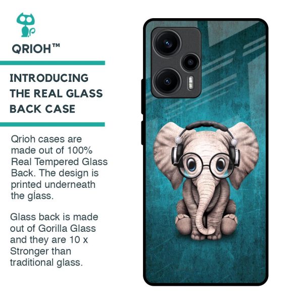 Adorable Baby Elephant Glass Case For Poco F5 5G Online Sale