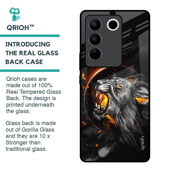 Aggressive Lion Glass Case for Vivo V27 Pro 5G For Discount