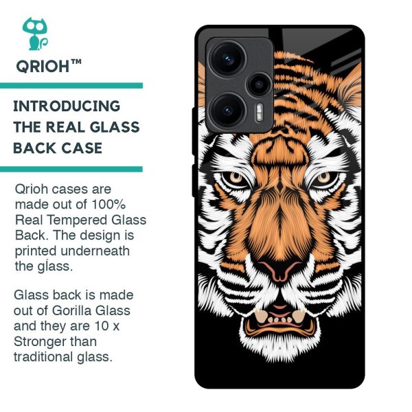 Angry Tiger Glass Case For Poco F5 5G For Sale