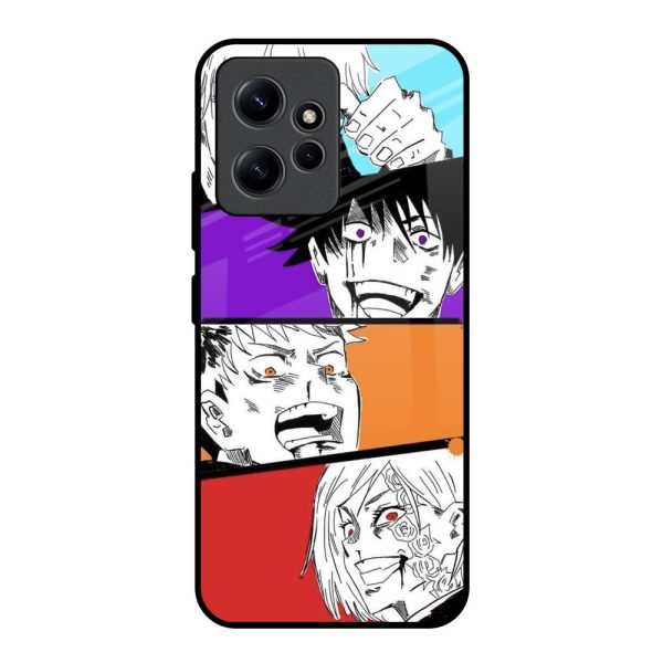 Anime Sketch Glass Case for Redmi Note 12 on Sale