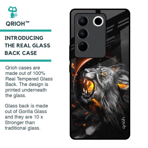 Aggressive Lion Glass Case for Vivo V27 5G For Sale