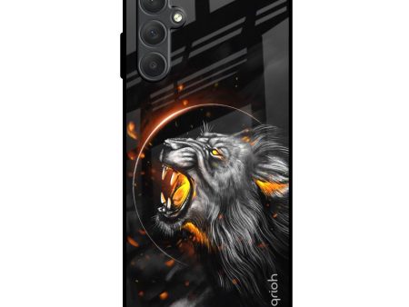 Aggressive Lion Glass Case for Samsung Galaxy M14 5G on Sale