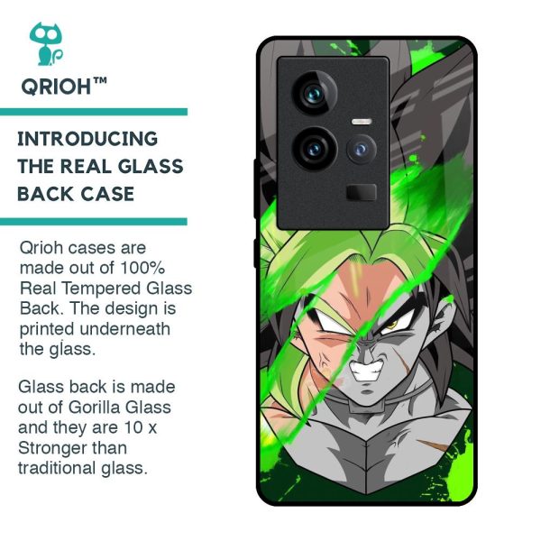 Anime Green Splash Glass Case for iQOO 11 Fashion