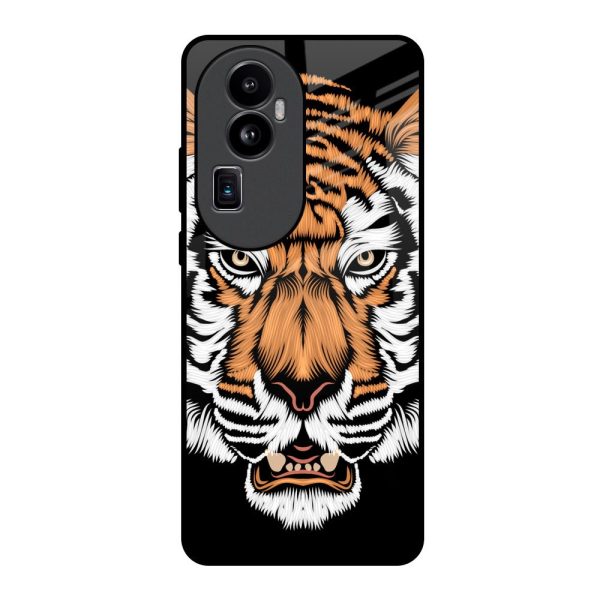 Angry Tiger Glass Case For Oppo Reno10 Pro Plus 5G Online now