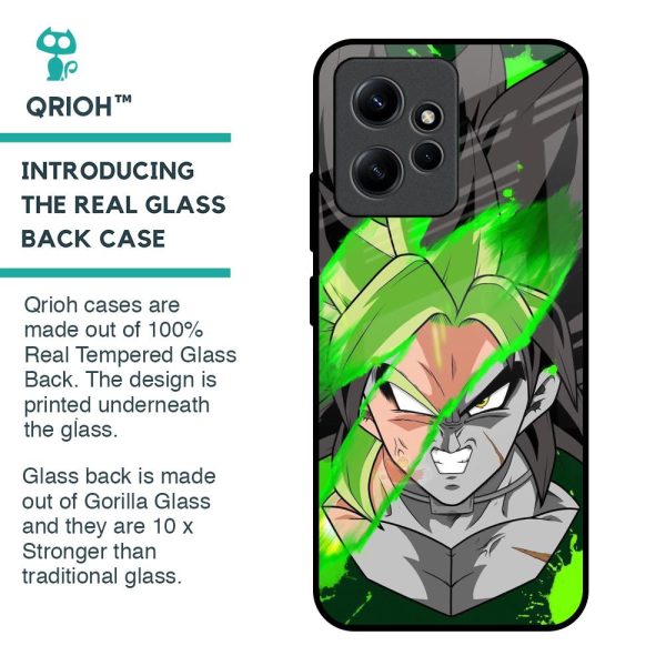 Anime Green Splash Glass Case for Redmi Note 12 Cheap