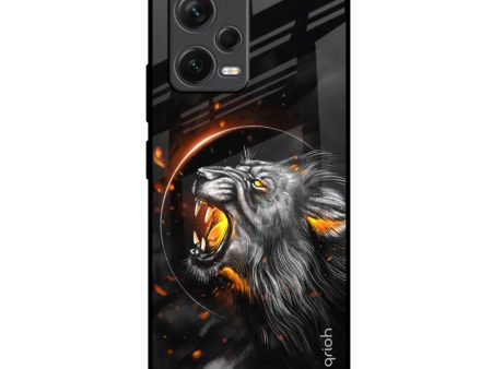 Aggressive Lion Glass Case for Redmi Note 12 5G Fashion