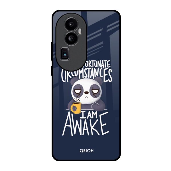 Struggling Panda Glass Case for Oppo Reno10 Pro Plus 5G Online Sale