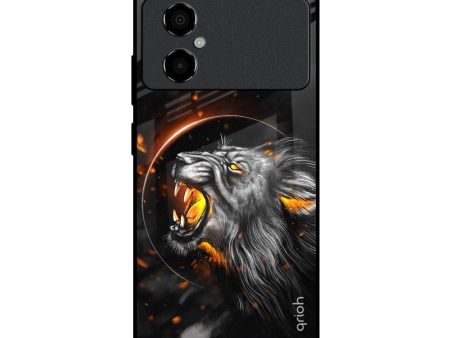 Aggressive Lion Glass Case for Poco M4 5G For Discount