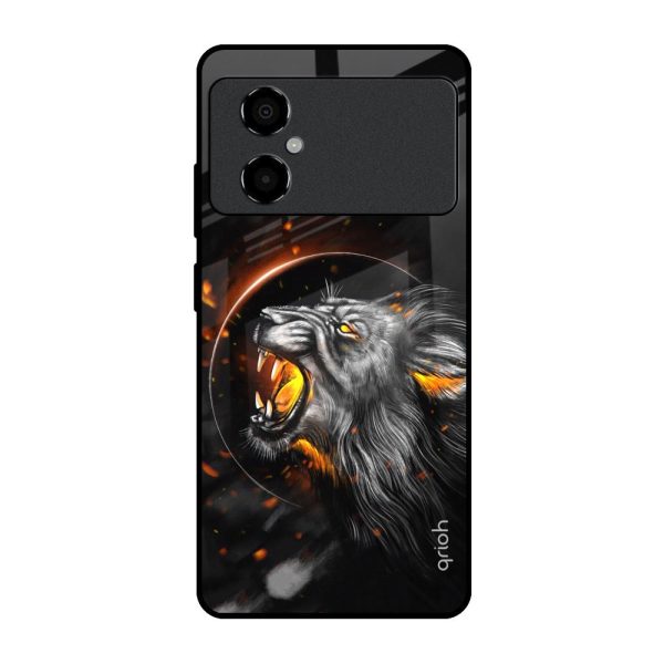 Aggressive Lion Glass Case for Poco M4 5G For Discount