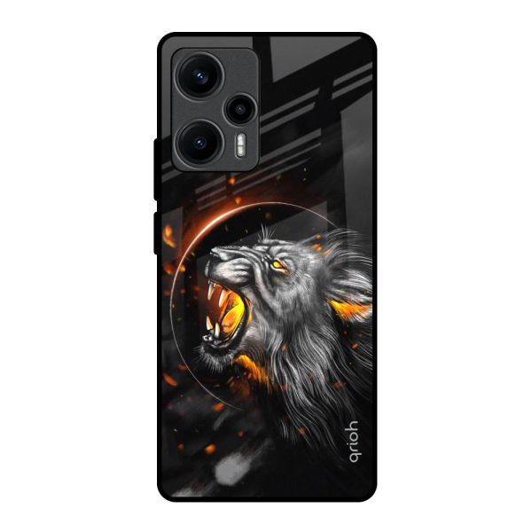 Aggressive Lion Glass Case for Poco F5 5G Cheap